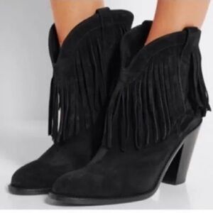 YSL Suede Fringe Booties